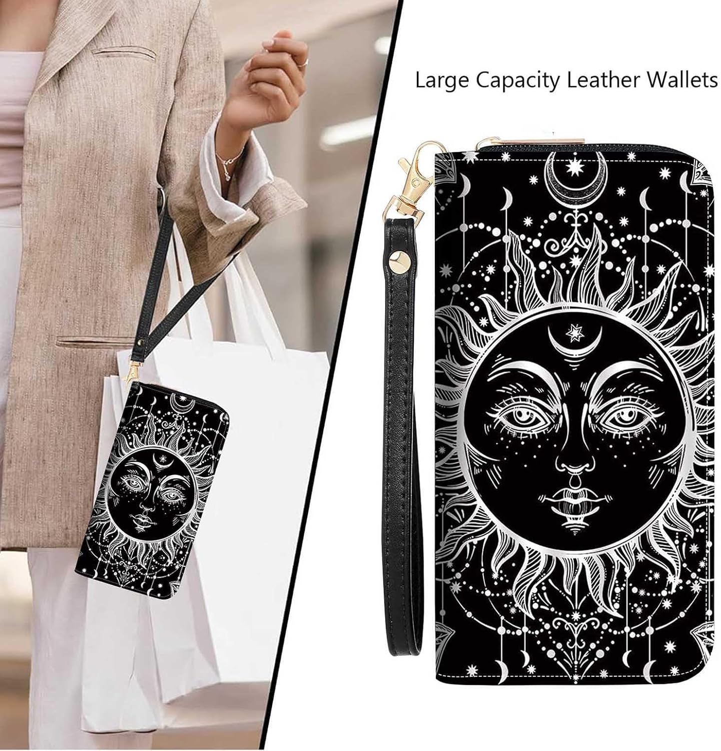 Hummingbird Flower Print Women Large Capacity Wallet PU Leather Zipper Clutch Purse for Smart Phone/Card/Coin/Cash - Image 8