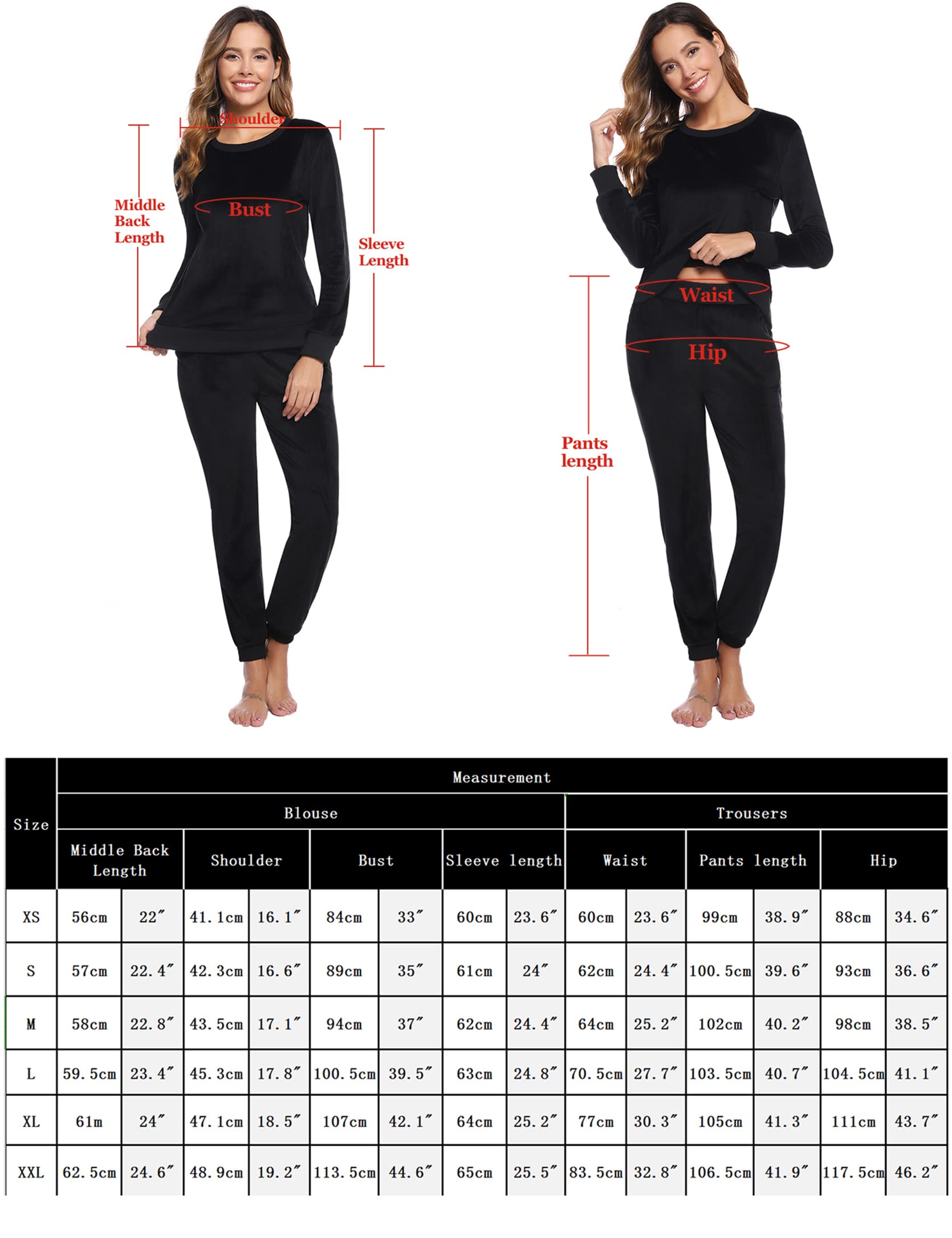 Pigiama Donna Invernale Velluto Due Pezzi Manica Lunga | Velluto Morbido e Caldo, Girocollo, Manica Lunga, Due Pezzi, Pantaloni Elastici con Tasche, Autunno Inverno, Casa e Relax