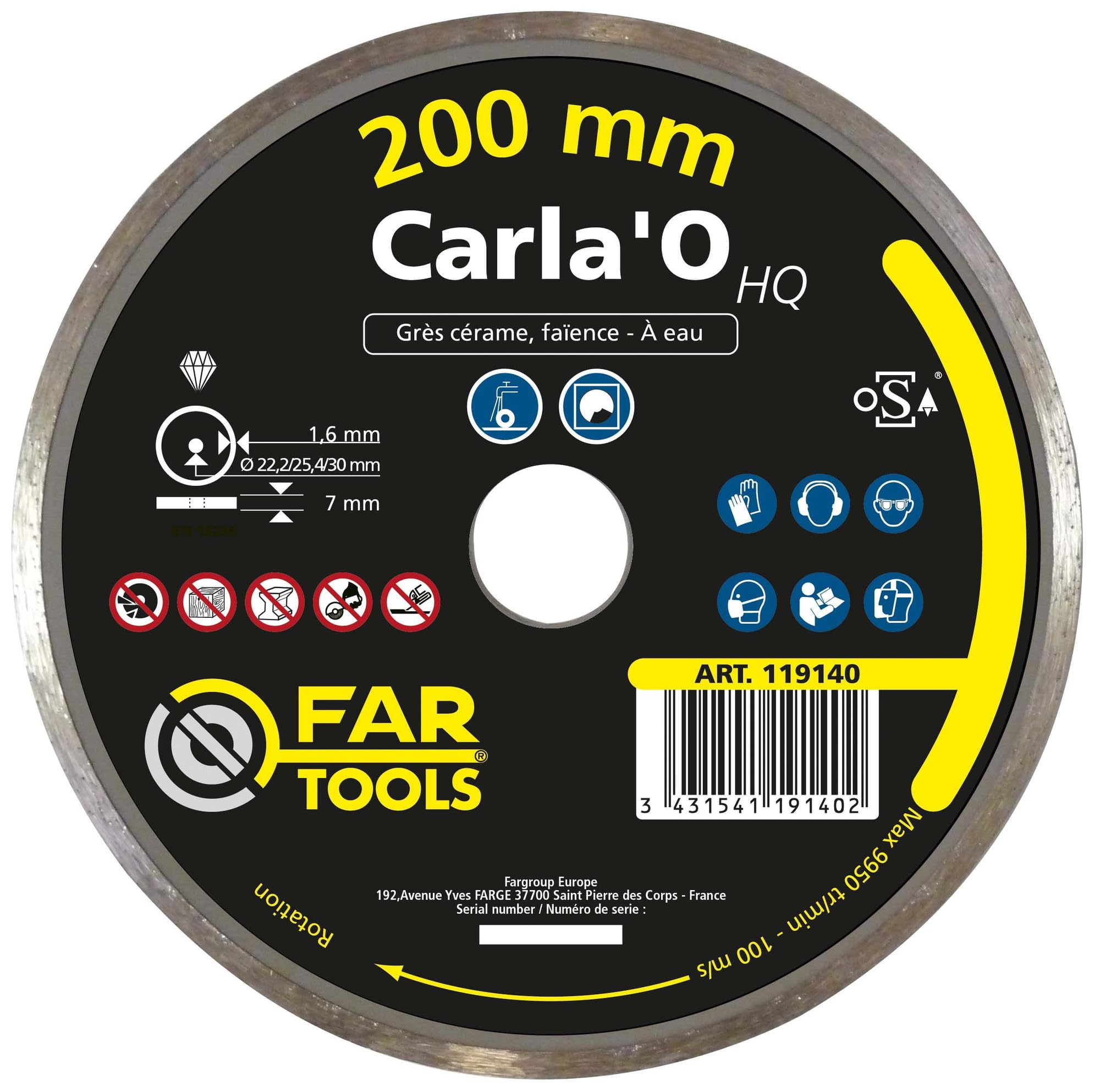 Fartools - Disco desbaste carla-o hq cobalto diámetro 200x5x22,5