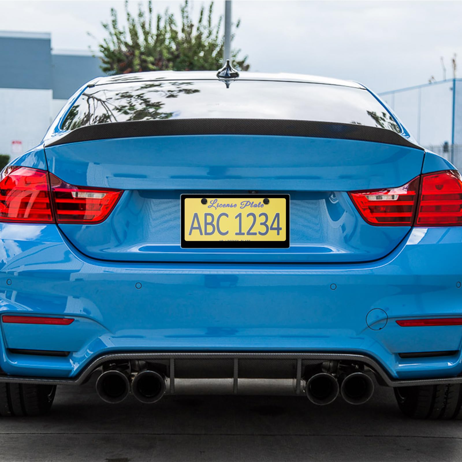 BGGTMO Clear License Plate Covers- Black Car Tag Frame, Unbreakable Number Plate Protector with Screws Caps and Rattle Proof Pads, 2 Pack for Front Rear