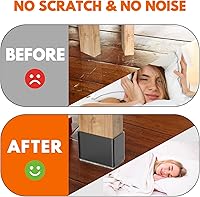 Vista 4 de Protectores rectangulares para patas de silla para pisos de madera dura, 16 piezas de fundas de silicona para proteger pisos de baldosas de madera