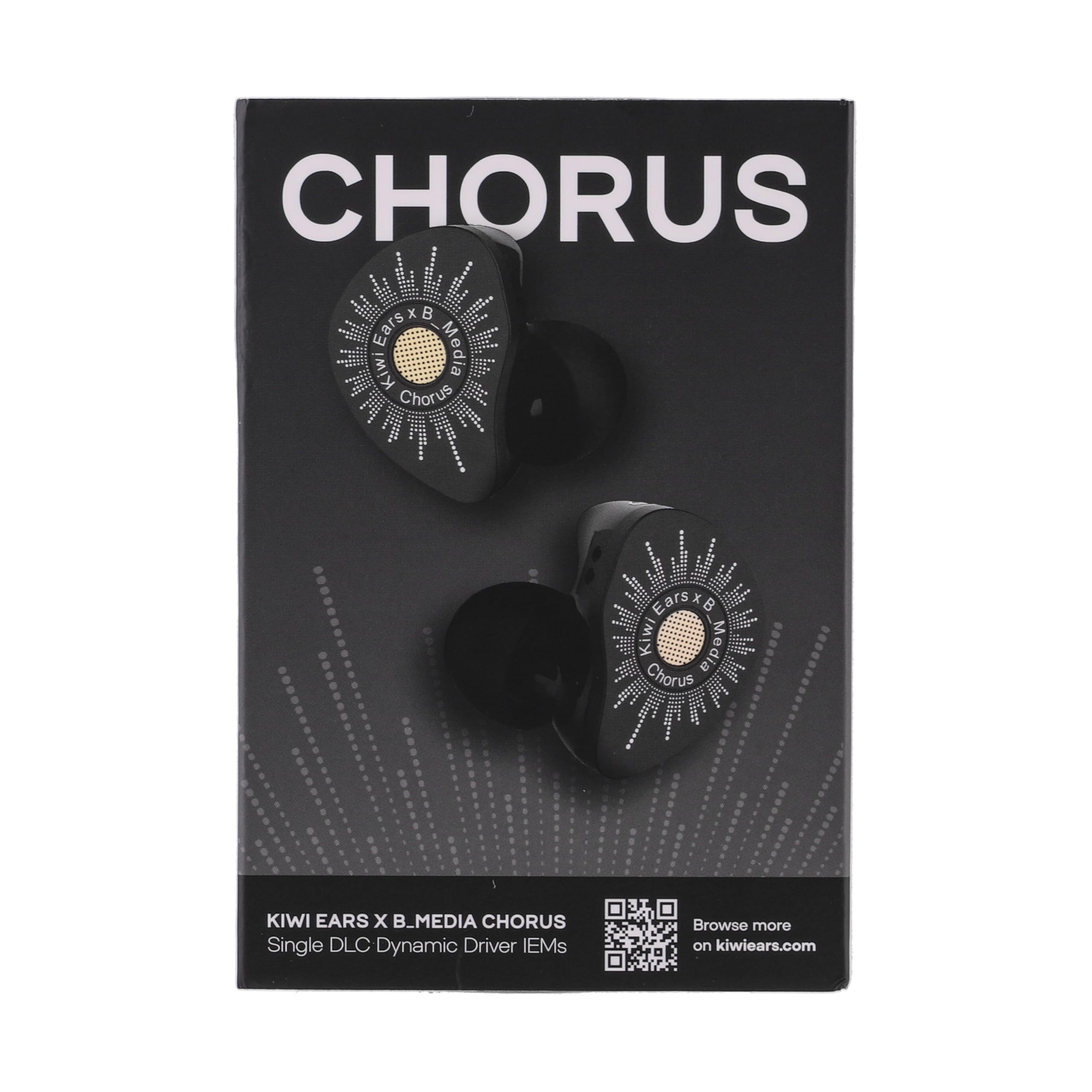 Linsoul Kiwi Ears x B_Media: Chorus Słuchawki douszne typu in-ear z funkcją Chorus, dynamiczny przetwornik z membraną DLC, z metalową płytką czołową wykonaną (1, Czarny, Mikrofon typu C)
