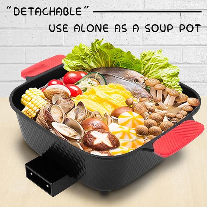 Olla Eléctrica con Parrilla JINEKU 2 en 1, 2700W, 3L, para 5-10 personas miniatura 6