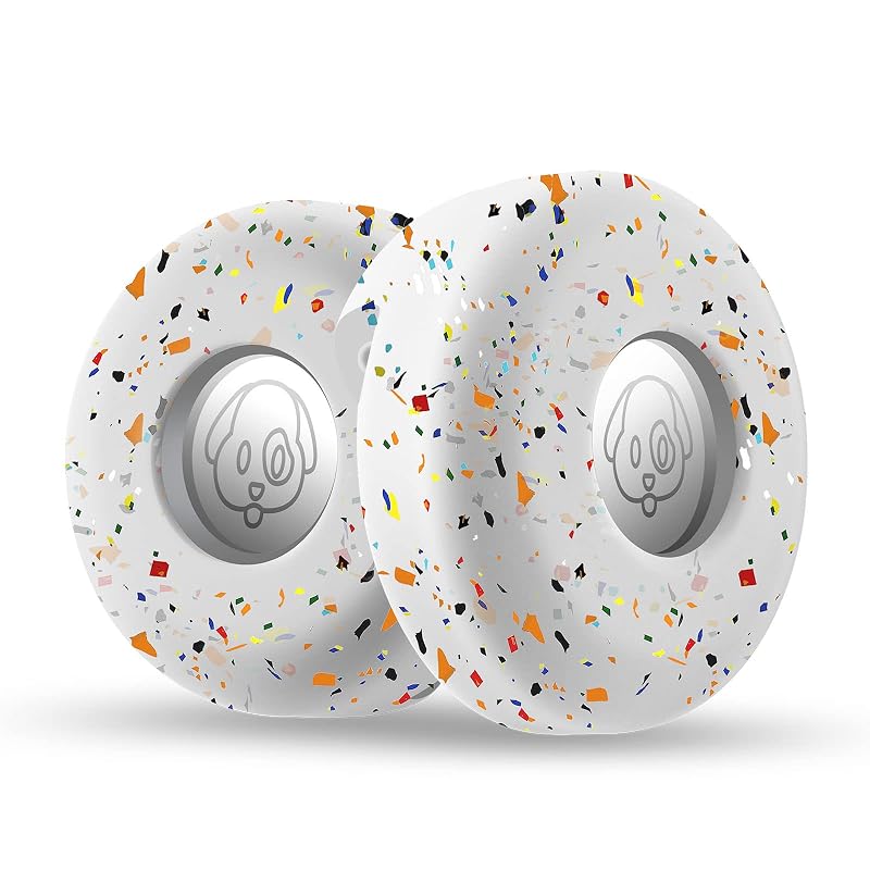 Suporte de silicone para Apple AirTag em coleira de cachorro Cibaabo Floral/Floral, kit com 2 unidades