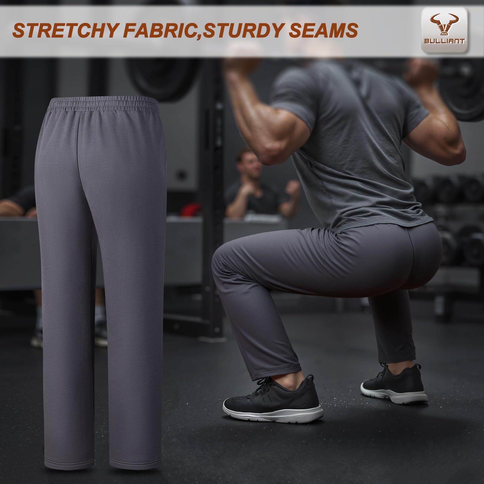 BULLIANT Pantaloni Jogging Uomo, Pantaloni Sportivi Uomo Lunghi in Cotone,Tuta da Ginnastica Jogger per Allenamento Casual