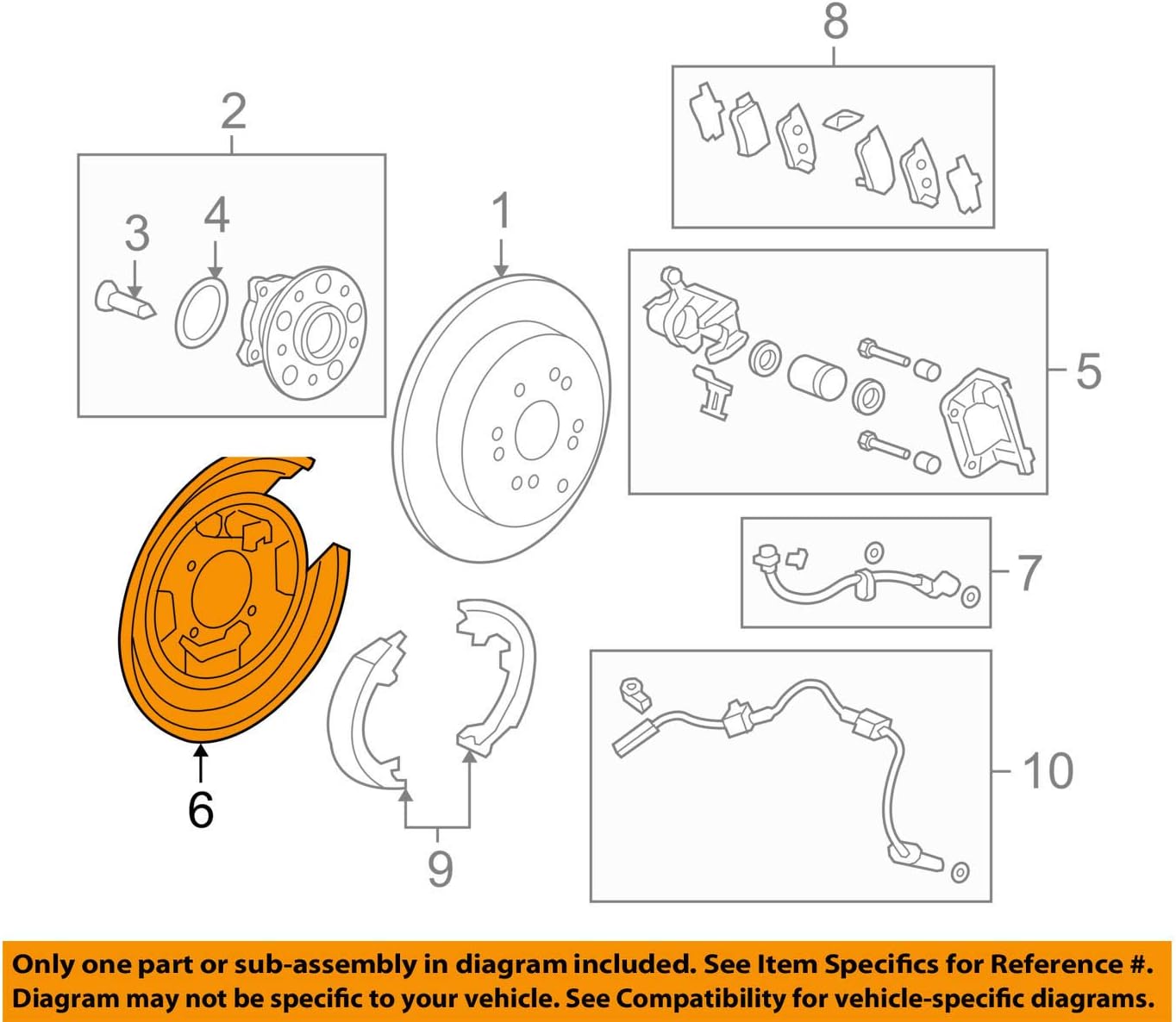 Genuine Honda 43110-STK-A02 Right Parking Brake Back Plate