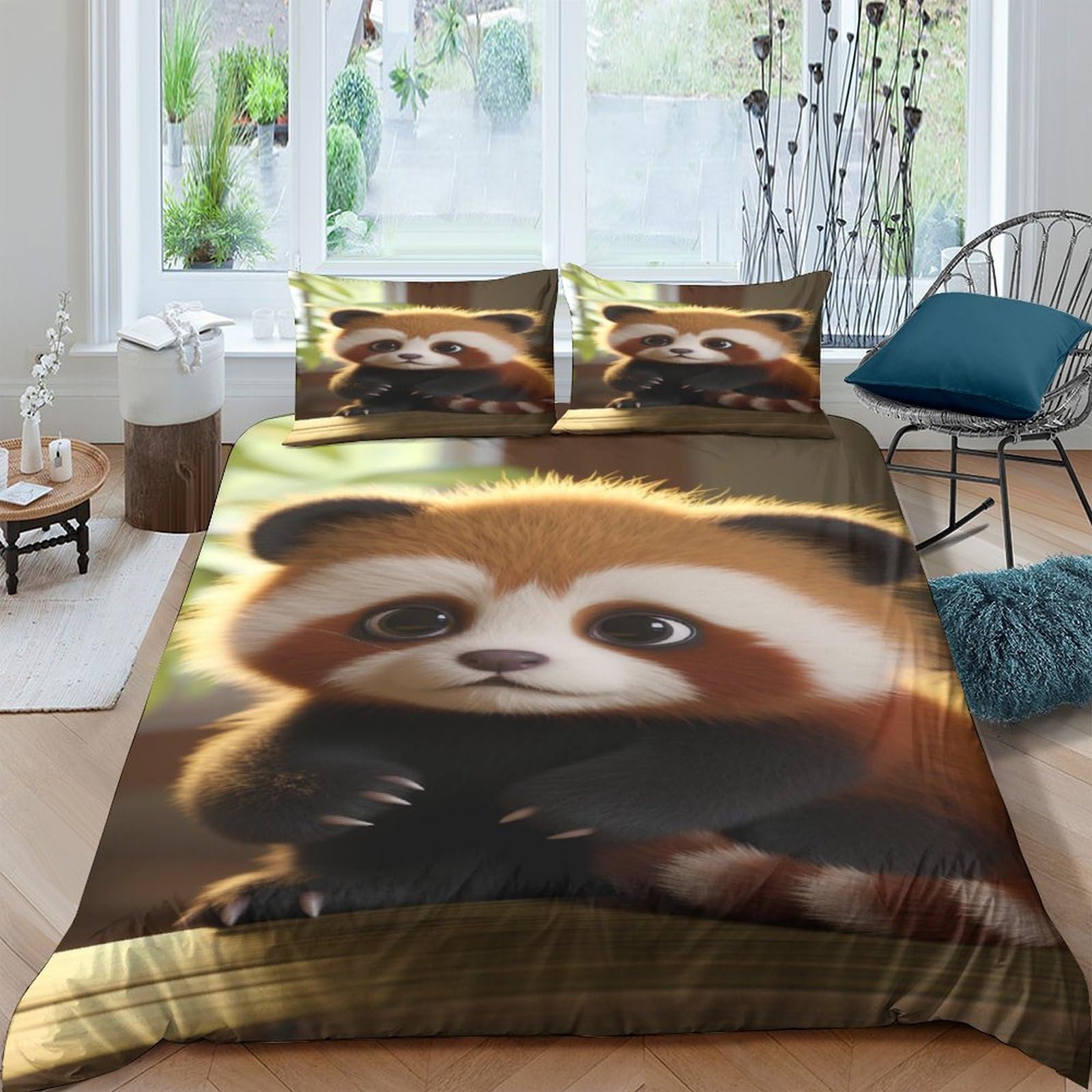 Housse de couette élégante 220 x 240 cm Lesser Panda pour literie haut de gamme