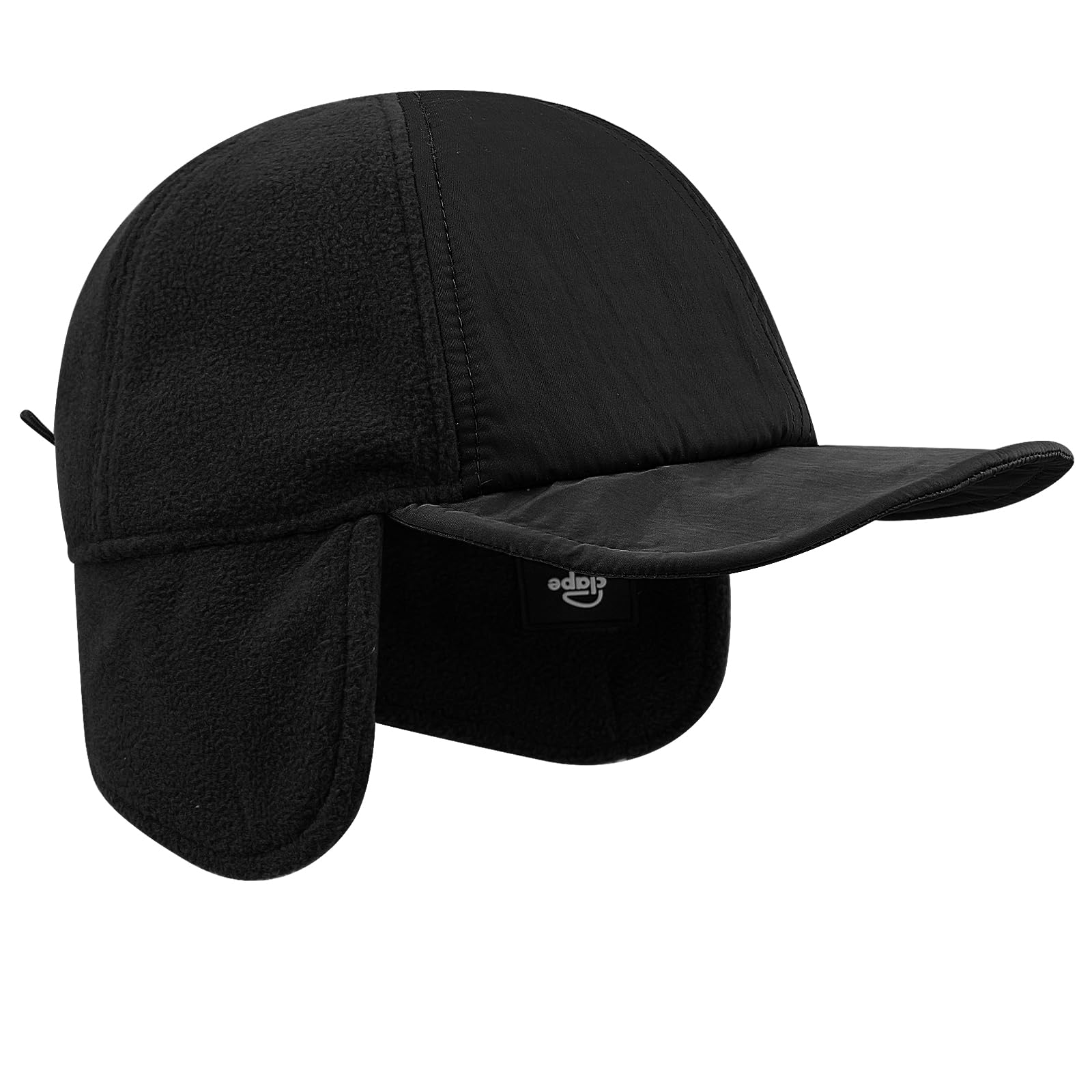 Cappello Invernale, Cappellino da Baseball Invernale con paraorecchie, Berretto di Lana Caldo Uomo, Visiera Pieghevole, Cappellino Camionista(APL1Black)