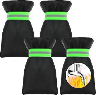 4 Pack Outdoor Faucet Covers for Winter, Outdoor Water Faucet Cover Socks for Winter Freeze Protection, Thicker Reusable Waterproof Insulated Spigot Covers(Black 8.3" H x 6.3" W)