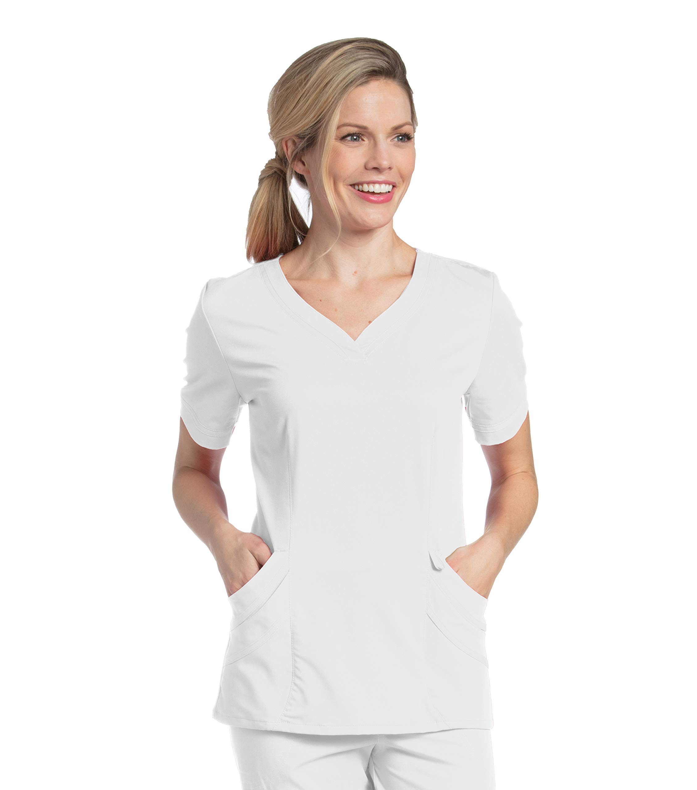 Women's Ultimate Soft Stretch Medical Sweetheart Neck Scrub Top