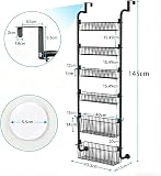 Wuciray Over Wood Door Pantry Storage Kitchen 6-Tier Hanging Storage Metal Pantry Back of Door Storage And Organization Kitchen Storage Spice Can Rack Organizer With Suction Cups - 7