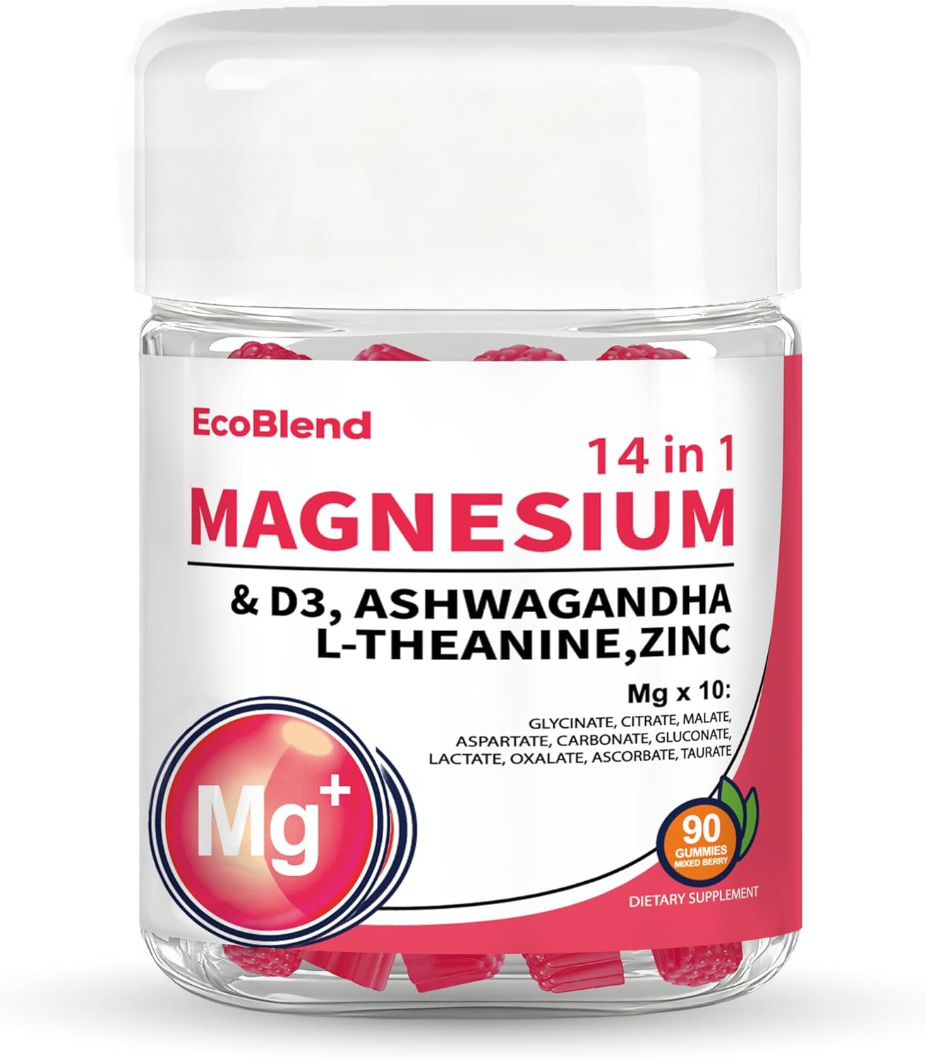 14-in-1 Magnesium Gummies, Multivitamin Supplement, 14 Nutrient Complex Formula, Daily Health Pack, 90 Count.