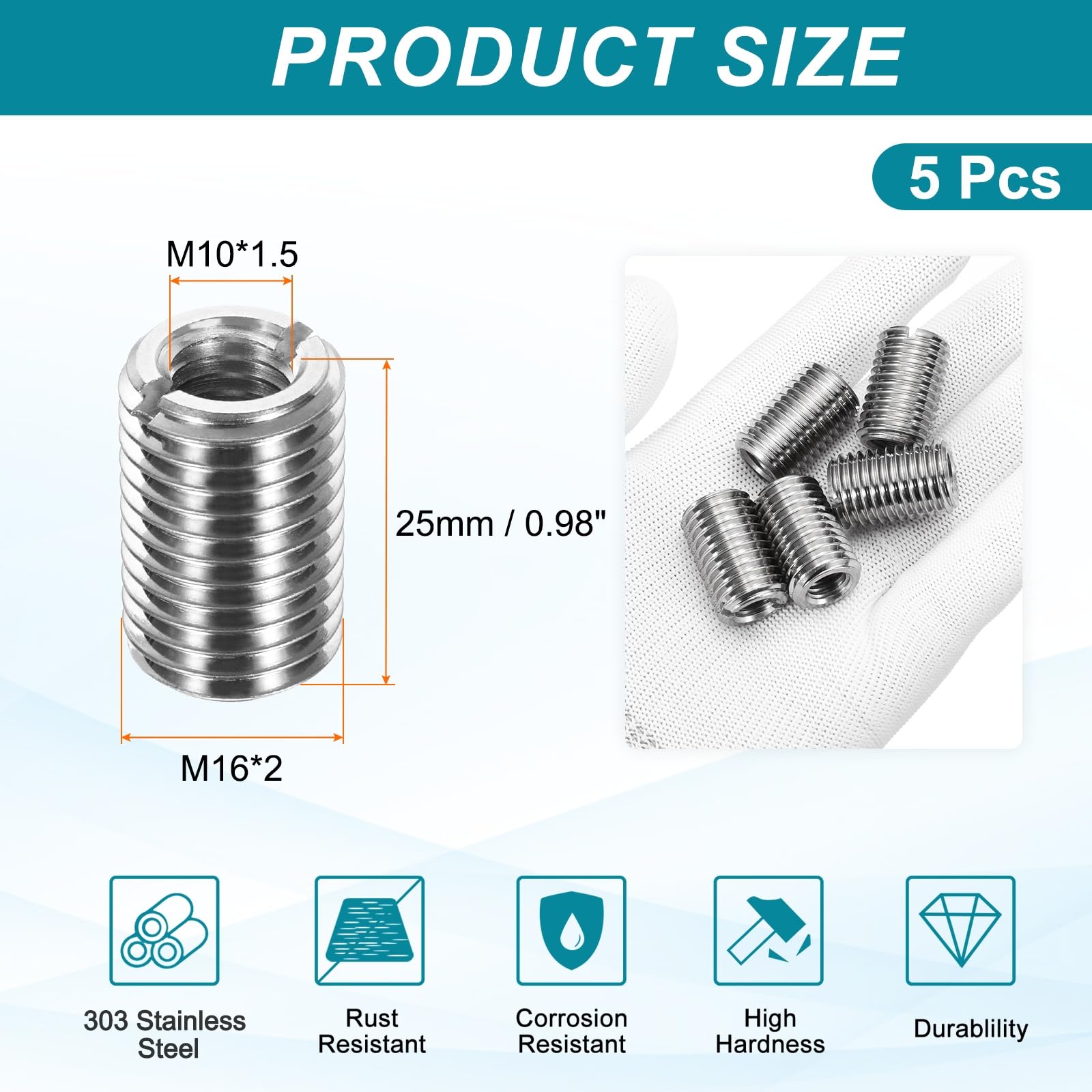 PATIKIL Thread Adapters Sleeve Reducing Nut - Image 2