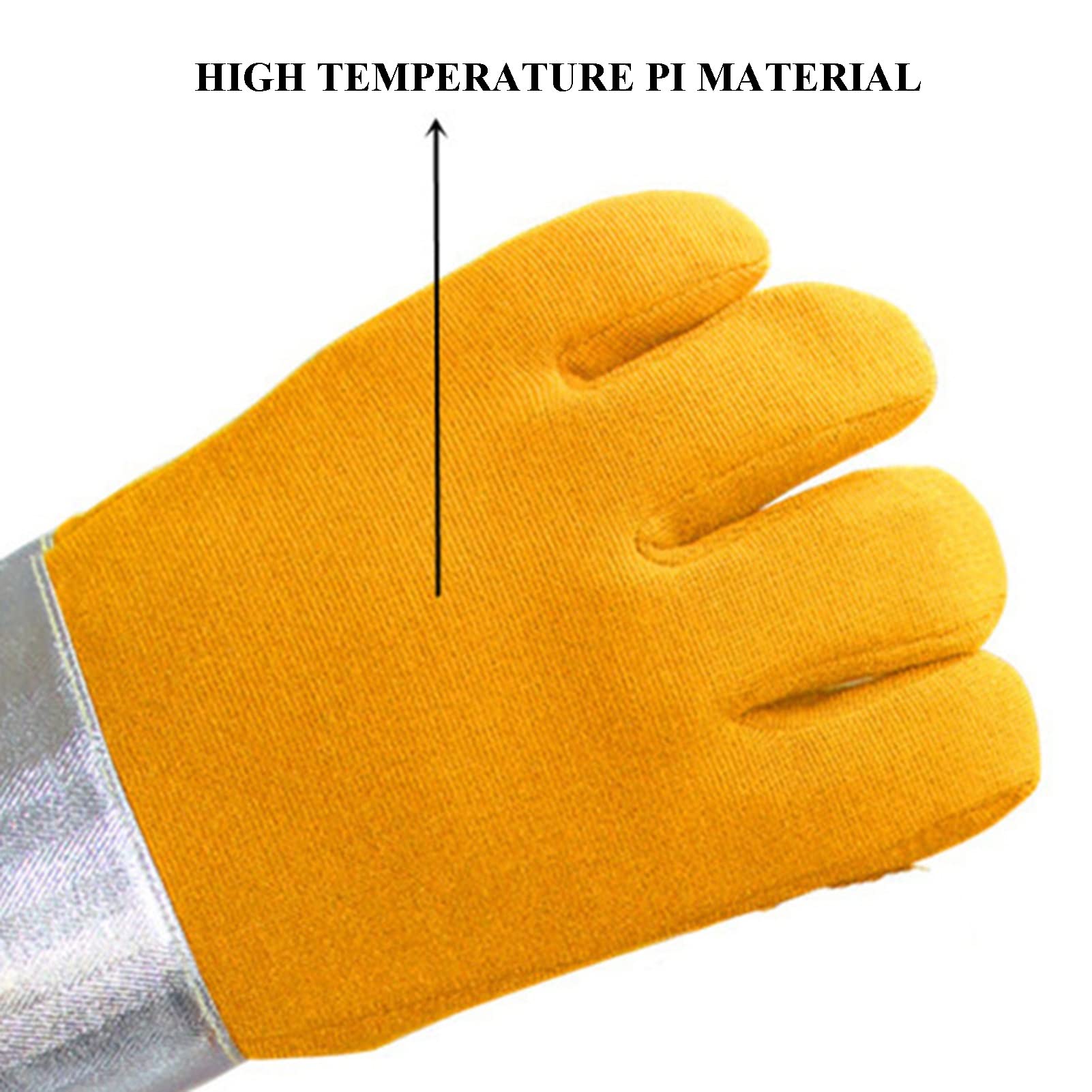 PIWINE Gartenhandschuhe, schnittfeste Handschuhe, feuerfeste Handschuhe, Metallschmelz-Handschuhe aus Hochtemperatur-Aluminiumfolie, Schweißhandschuhe, Grill- und Kaminhandschuhe for Herd, Grill