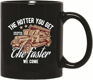 Firefighter Rescue Team Gifts for Hotter Firefighters 11oz 15oz Black Coffee Mug