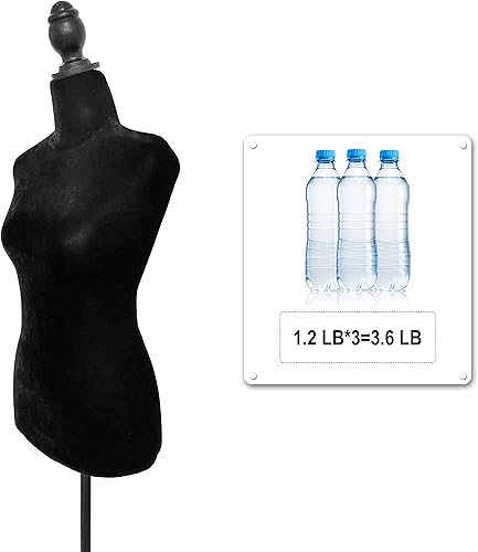 Miniatura 5 de Vestido femenino negro forma maniquí torso cuerpo con trípode ajustable vestido joyería exhibición