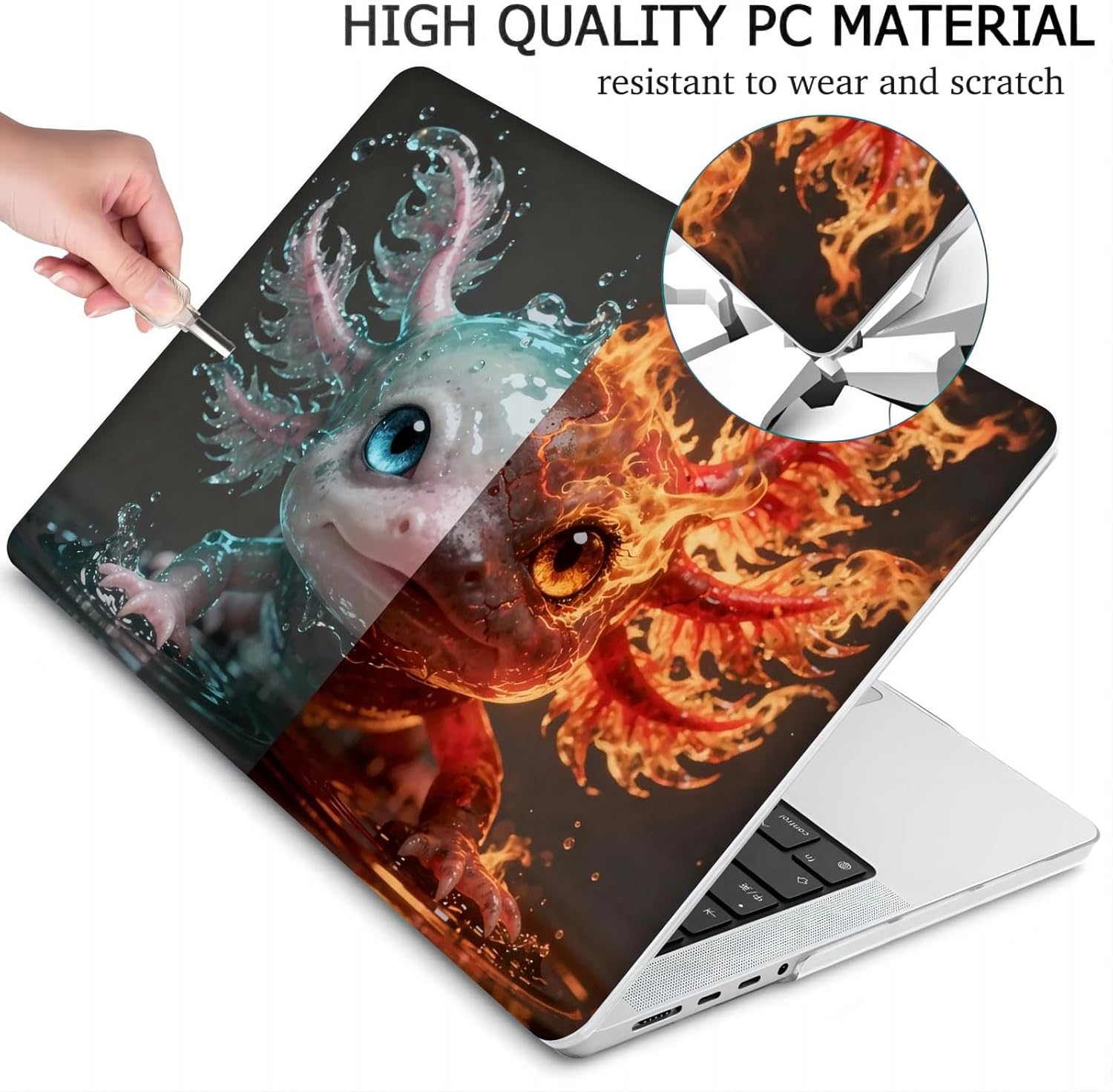 Compatible with MacBook Neo 13-inch, Hard Shell Case with Keyboard Cover and Screen Protector (A3404 A18 Pro chip, 2026 Release) - Axolotls MC22299