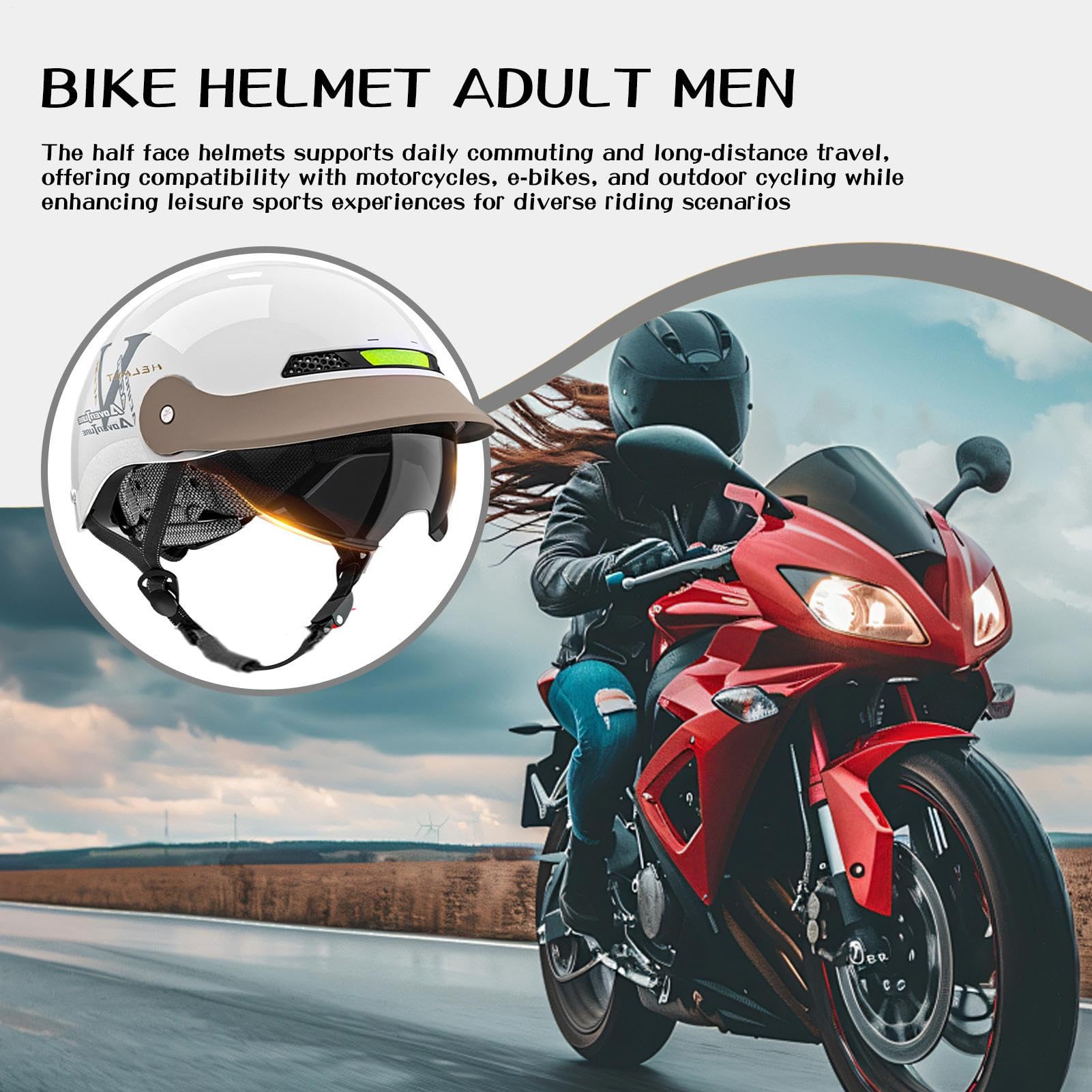 Casco de Motocicleta Abierto De Cierre Rápido De Protección