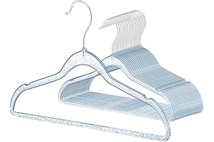 Gold Glitter Hangers, 20-Pack Pink Sparkle Hangers for Dresses and Suits