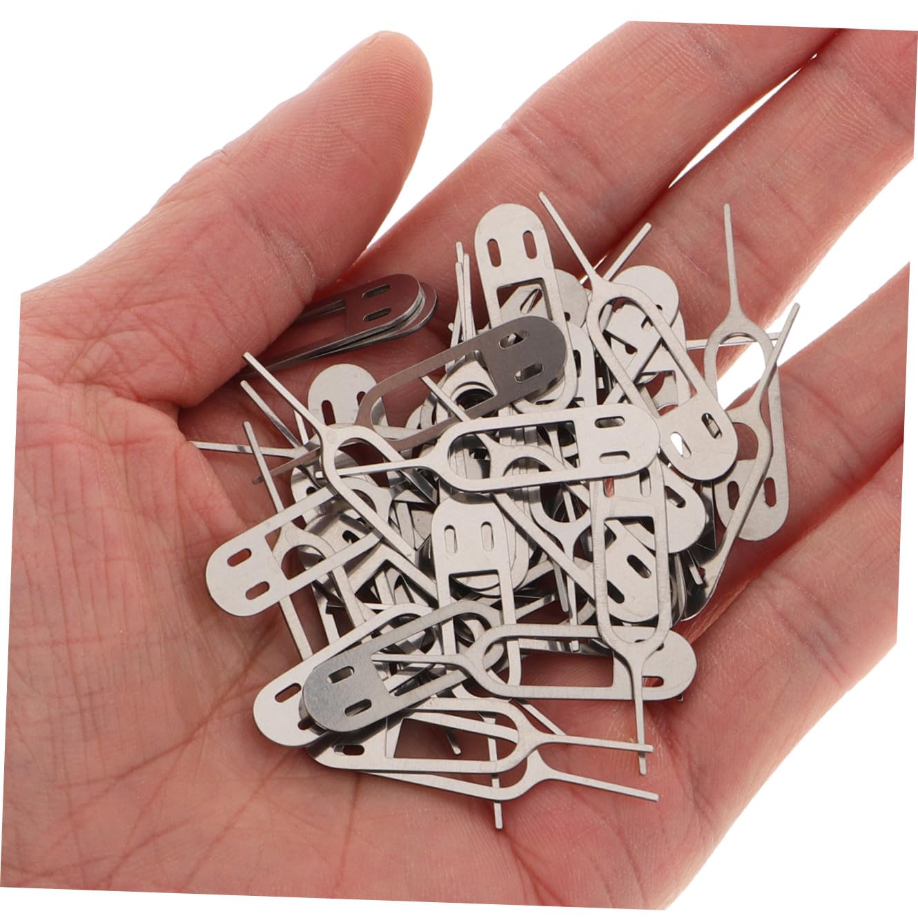 Gadpiparty 50piezas Expulsor De Pin De Tarjeta Sim De Acero Inoxidable De Herramienta para Extraer Pin De Tarjeta Sim para Diario Teléfonos Móviles