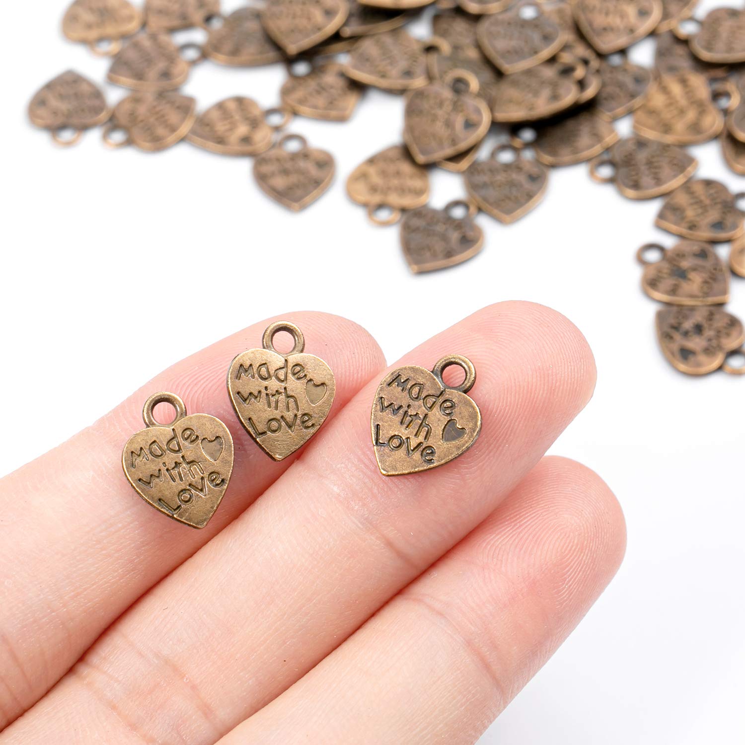 Kleine zilveren hartjes bedel love 6x - Kralenwinkel Albertien
