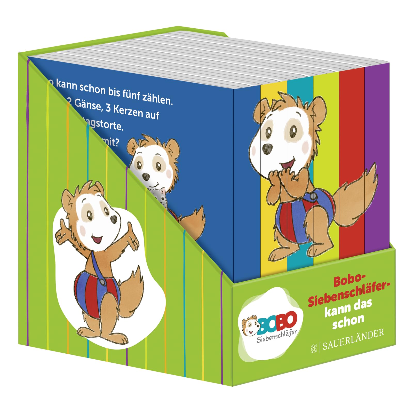 Bobo Siebenschläfer kann das schon (Würfel): Erstes Lernen: Farben, Zahlen, Jahreszeiten, Gegensätze, Draußen, Zuhause | Box mit 6 Mini-Büchern für Kinder ab 2 Jahren: 15