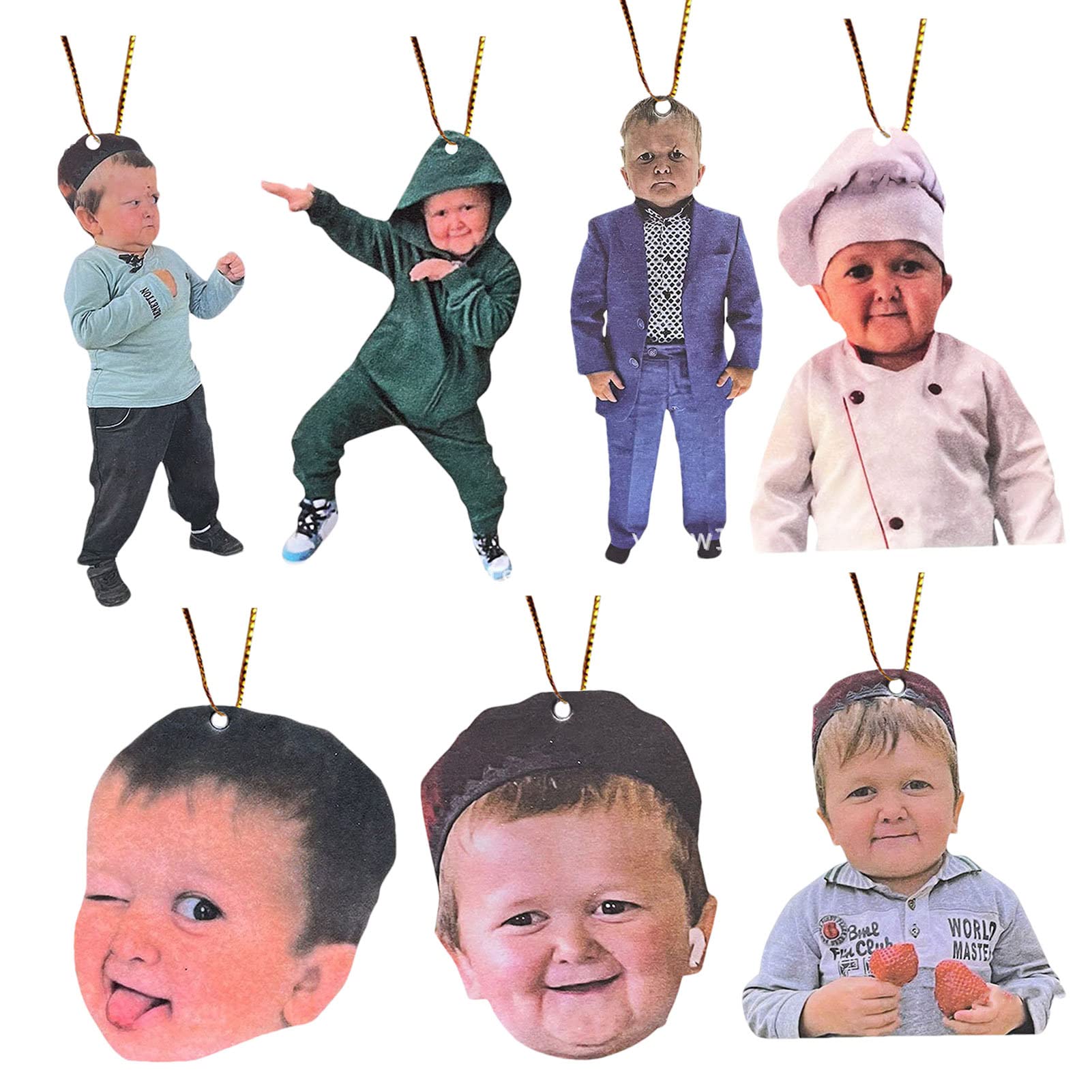 Hasbulla Car Rearview Mirror Charm | 1-7 Pack Acrylic Car Accessories Car Interior Decoration Gift | Funny Car Accessories Ornaments Charm Pendant Ca