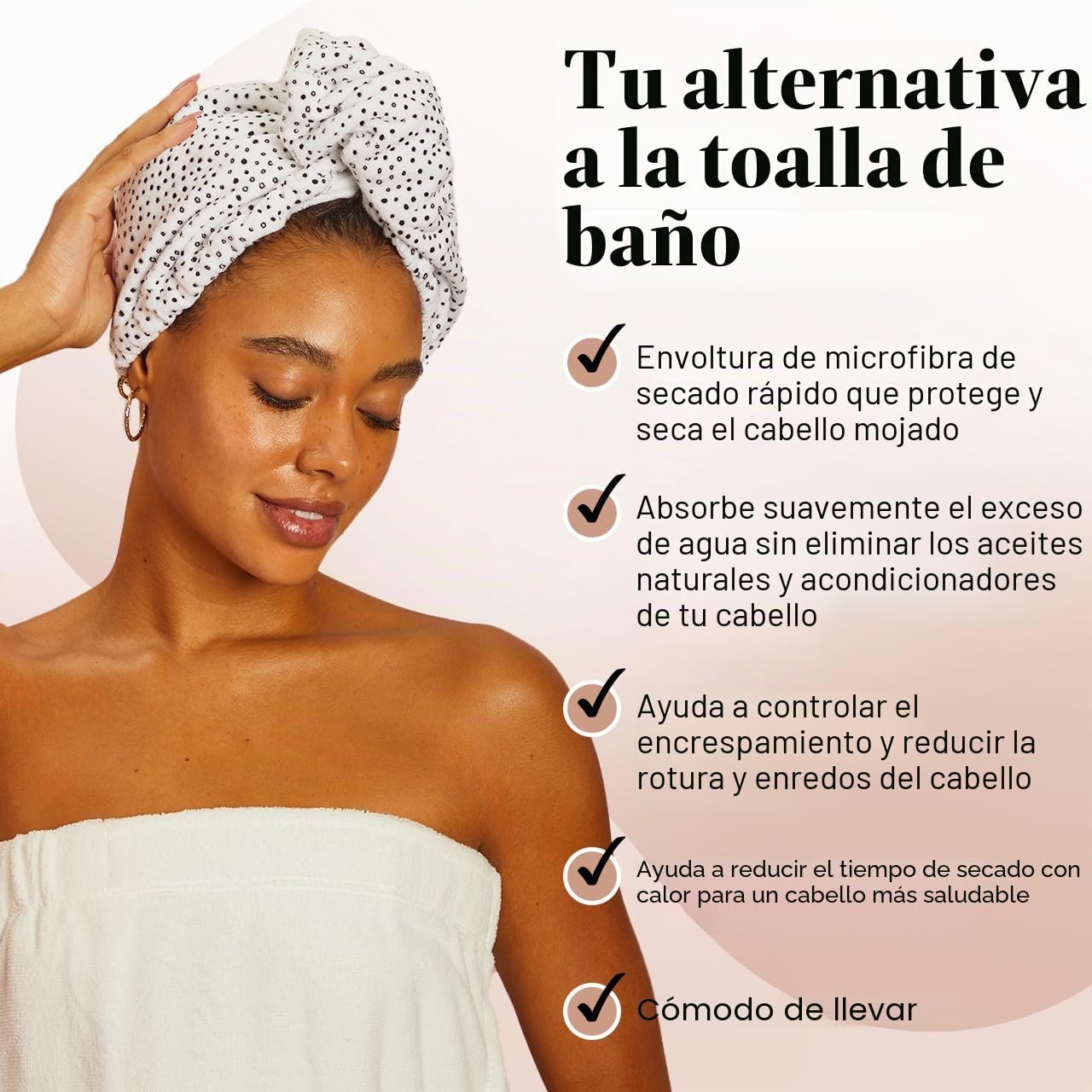 Kitsch Toalla de Microfibra para Cabello, Envoltura de Secado Rápido para Cabello Rizado
