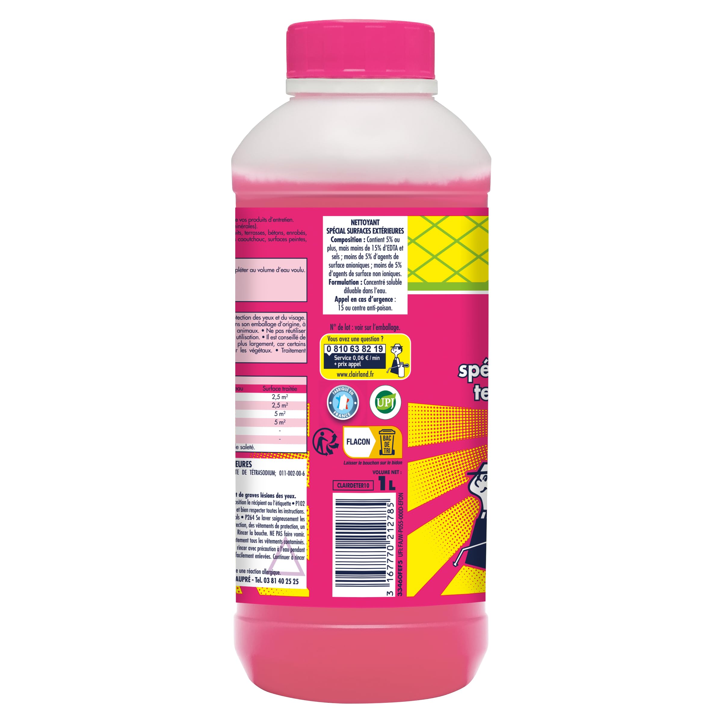 CLAIRLAND Pulvérisateur Nettoyant Surfaces Extérieures 5L - Terrasses, Façades, Murs