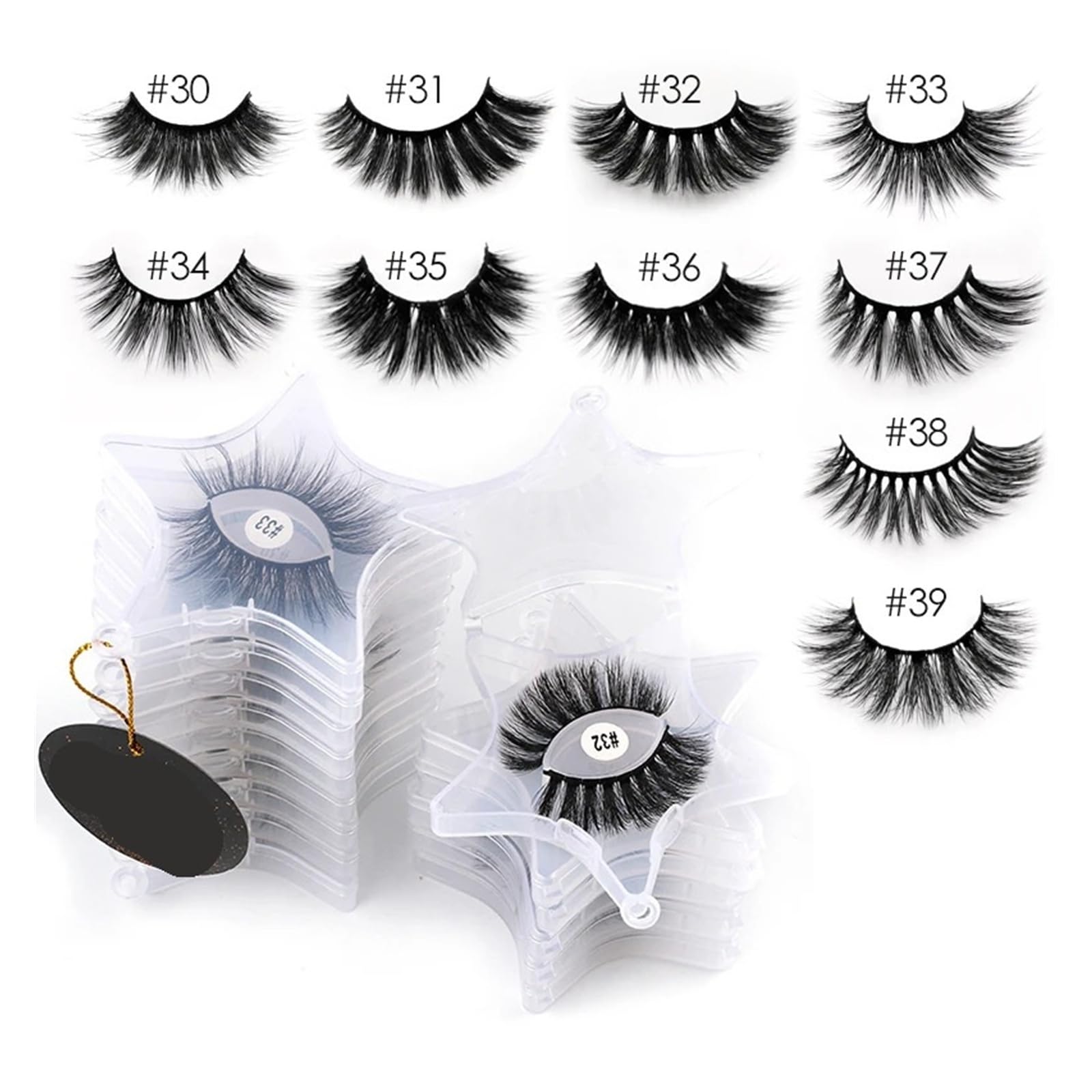 UAMOU 10 20 100pcs Lashes False Eyelashes Bulk Fluffy 3D Mink Lashes Eyelashes Package Box Wispy Fake lashes