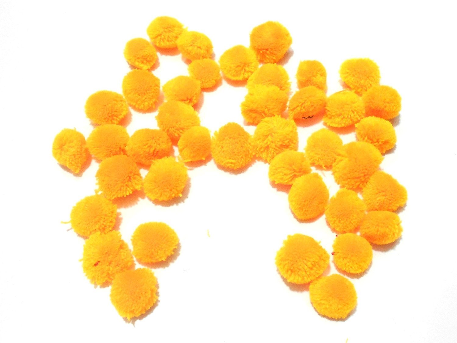 Goelx Pom Pom Balls for Crafts, Decorations, Jewellery Making, Accessories, Bags - Pack of 100 - Yellow