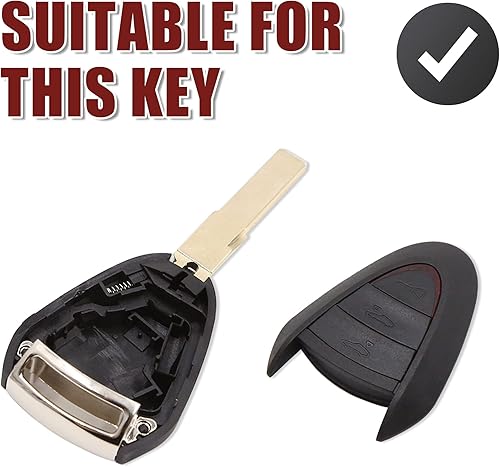 Miniatura 3 de uxcell 3 botones en blanco llavero control remoto caso Shell reemplazo para Porsche Boxster 987 Cayman 911 997