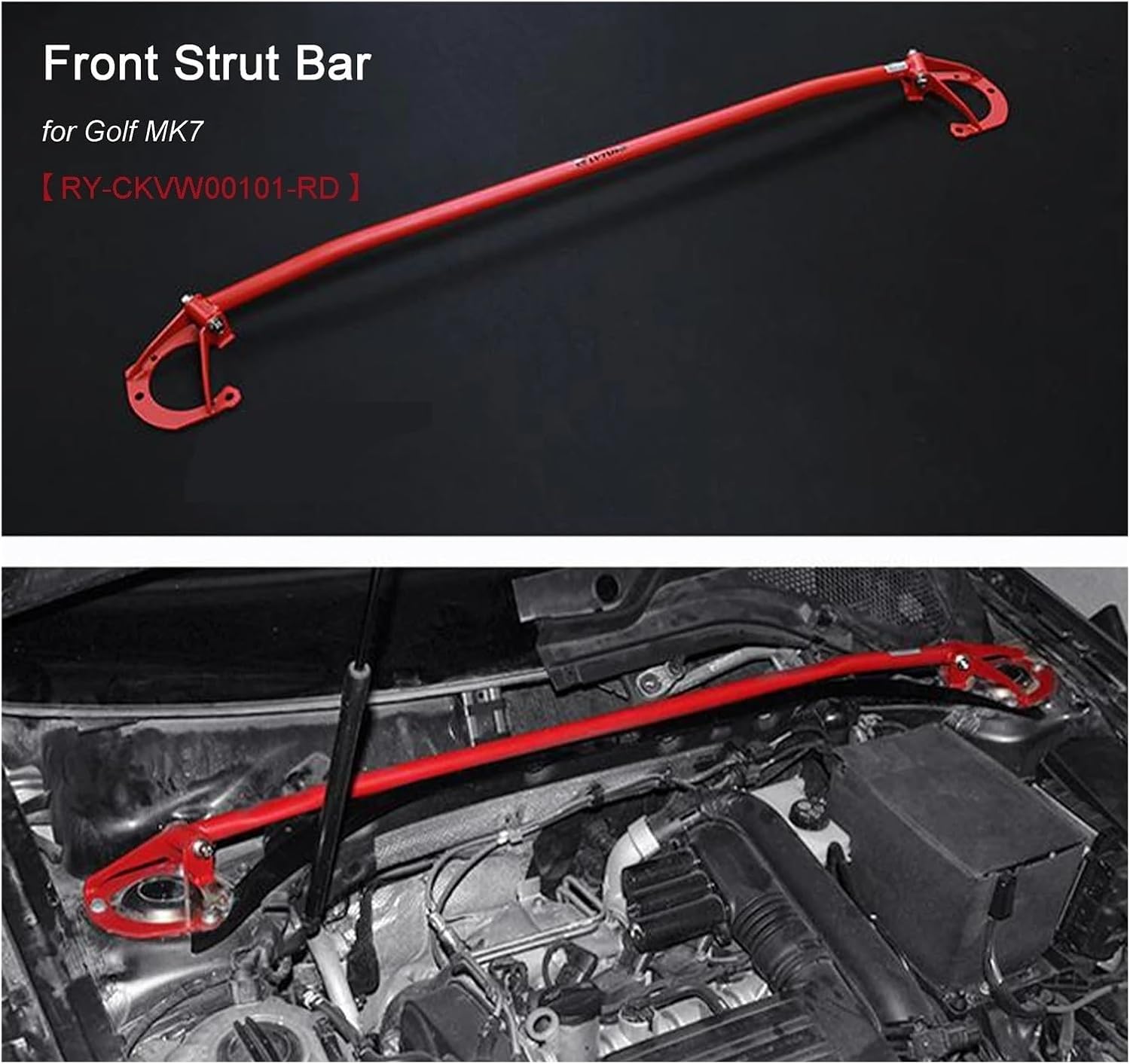 Racing Car Front Chassis Suspension Upper Strut Tie Bar Rear Lower Subframe Brace Kit Anti Roll Bar Compatible With VW Golf GTI MK7 R-Line