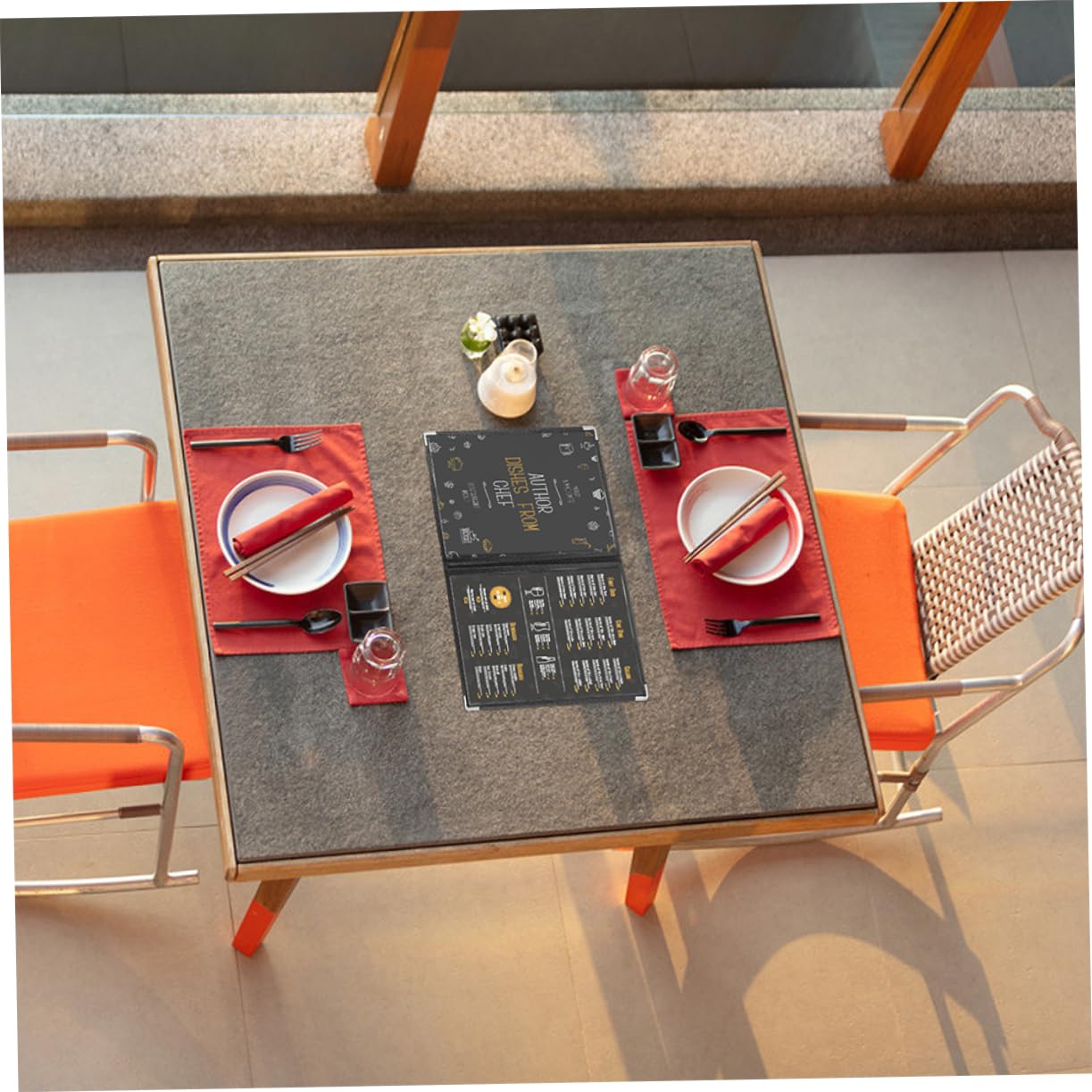 Holibanna PVC Menu Holders 2pcs Restaurant Menu Covers 4 Pages for Restaurants Cafes and Bars
