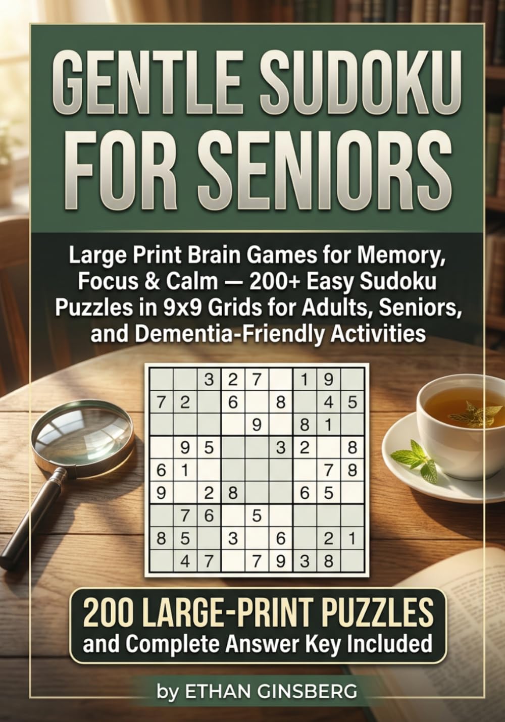 Gentle Sudoku for Seniors: Large Print Brain Games for Memory, Focus & Calm — 200+ Easy Sudoku Puzzles in 9x9 Grids for Adults, Seniors, and Dementia-Friendly Activities