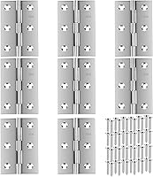 QANQIUPLE Stainless Steel 3 Inch Folding Butt Hinges Pack of 8 with 48 Screws - Durable for Furniture Doors Windows Boxes Chests
