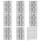 Stainless Steel 3 Inch Folding Butt Hinges for Furniture Door Window Case Lid and Wooden Box Chest, Pack of 8