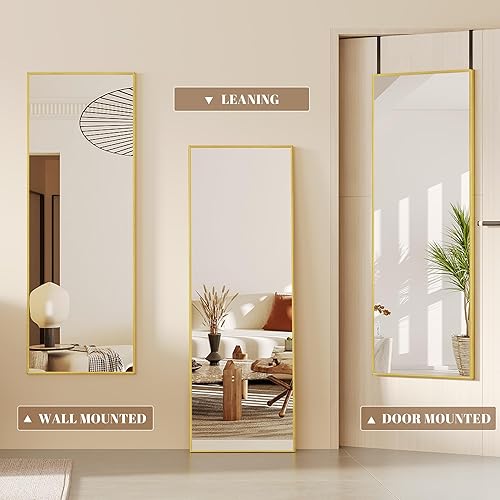 Miniatura 3 de Vlsrka Espejo de largo completo para montar en la pared, colgar de la puerta. 47 x 14 pulgadas. Espejo rectangular de tamaño completo, espejo de