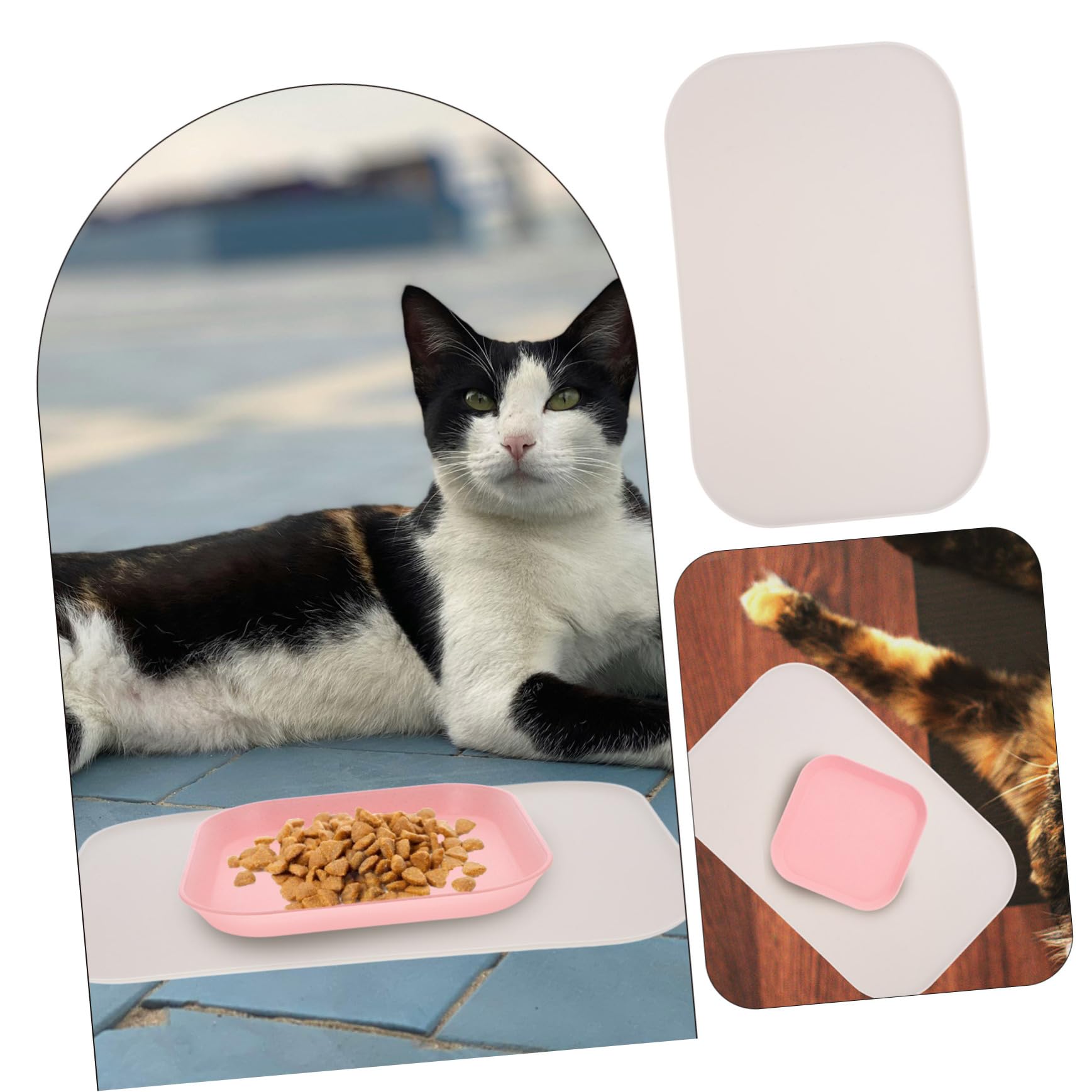 Supvox 4stücke Pet Feeding Mat Mit Erhöhtem Wasserdichtem Praktische Futtermatte Für Katzen Und Hunde Für Fressnäpfe Leicht Zu Reinigen Kleine