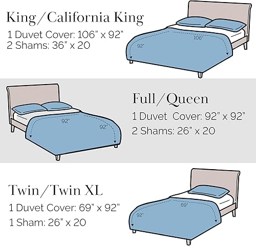 Miniatura 3 de Southshore Fine Living, Inc. Juego de funda de edredón de satén de algodón de fibra larga de 300 hilos, tamaño matrimonial/queen, azul ballard 07