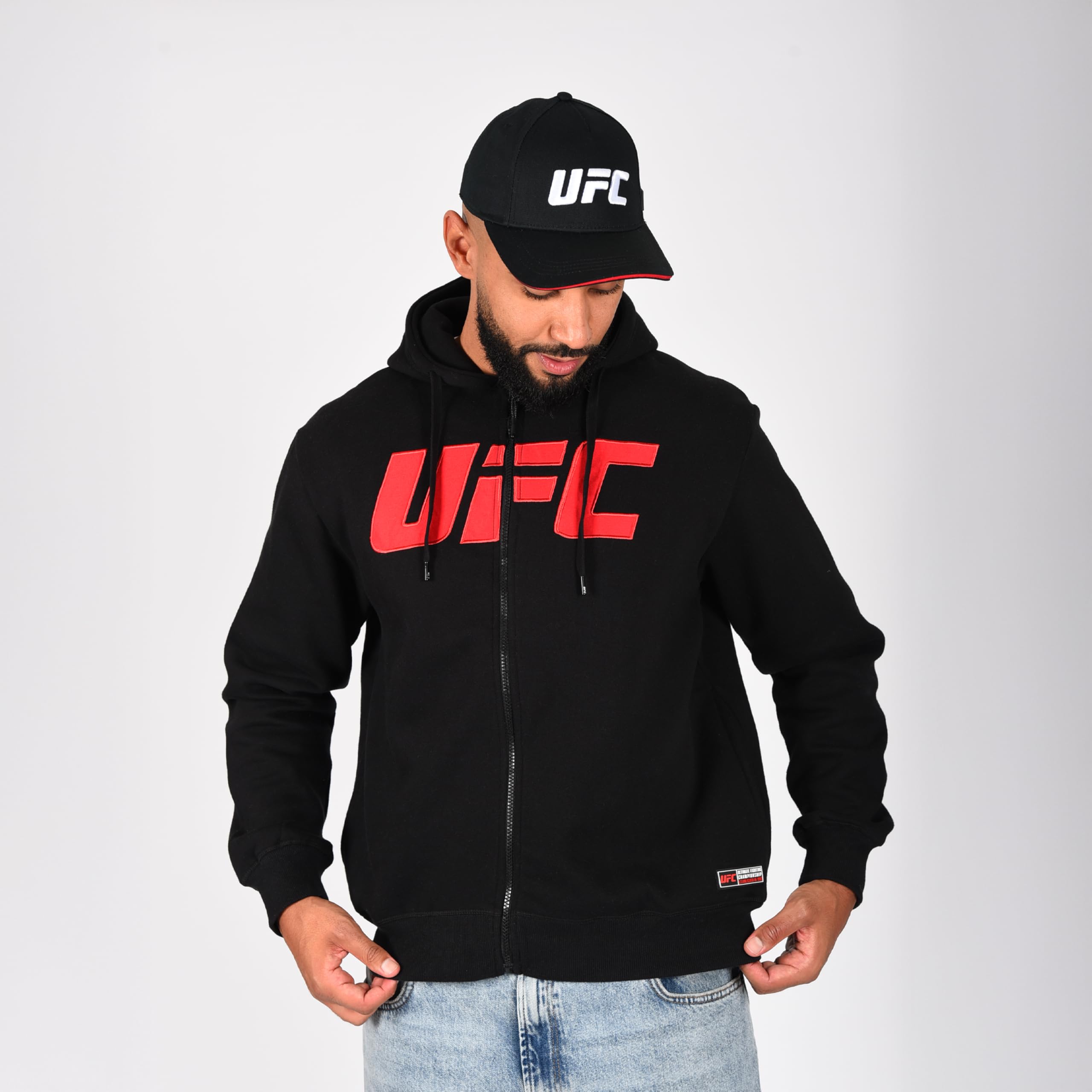 UFC Sweat à capuche zippé avec casquette 60% COTON/40% PES Black