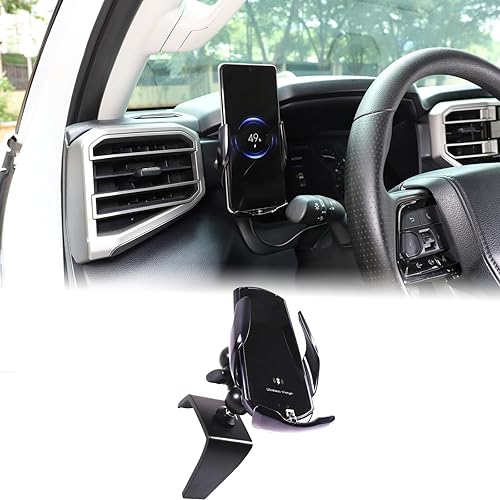 Soporte de teléfono para tablero de automóvil compatible con Toyota TundraSequoia 2022-2023 para consola central de automóvil, clip para panel de