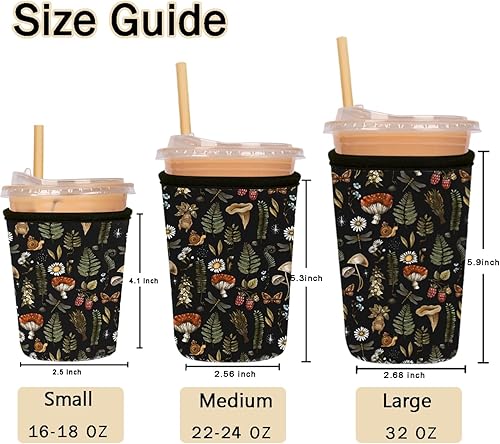 Miniatura 5 de Funda aislada reutilizable para la taza de café helado, funda de neopreno de café para bebidas frías y calientes, soporte para bebidas para café