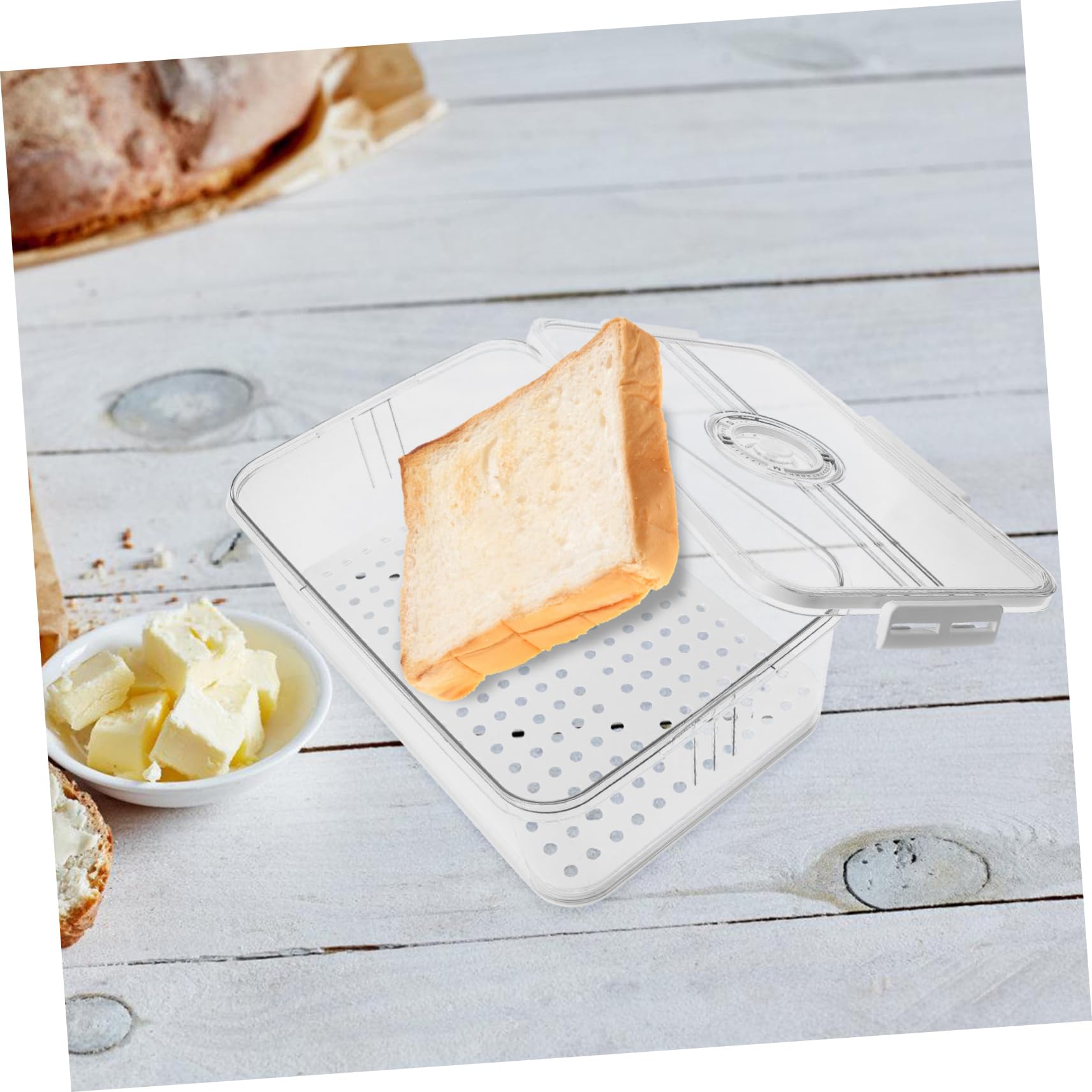 Zerodeko Brotkasten Moderne mit Deckel Xxl aus Kunststoff Luftdicht Frischebox für Selbstgebackenes Brot der Küchenarbeitsplatte