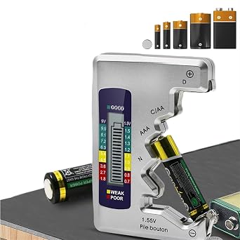 Digital Battery Tester LCD Display C D N AA AAA 9V 1.5V Button Cell Battery Capacity Check Detector Capacitance Diagnostic Tool (Color : Verde)