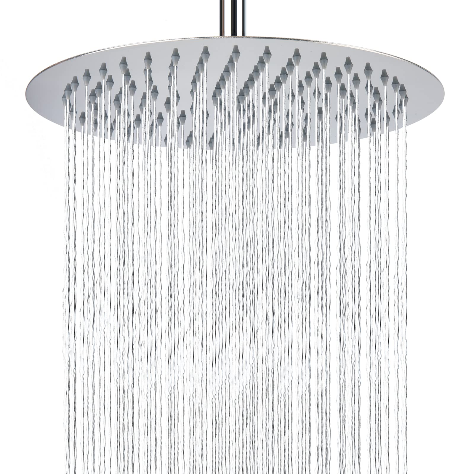 25cm Regenbrause, Markcco Kreisförmiger Hochdruck Duschkopf aus Edelstahl 304, komfortables Duscherlebnis auch bei niedrigem Wasserdruck, installierbar an der Wand oder Decke (25cm, Chrom)