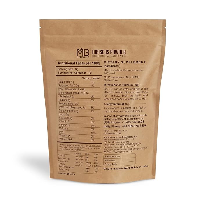 Té de Hibisco en Polvo 454 Gramos 100% Natural miniatura 2