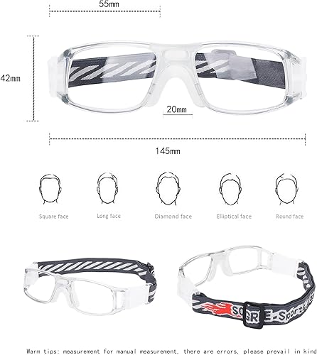 Miniatura 2 de Gafas deportivas  Gafas protectoras de baloncesto con lente extraíble y correa ajustable para gafas