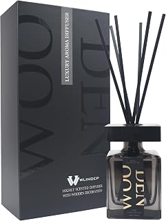 Luxury Reed Diffuser Set 6.7 oz – | Room Freshener & Aromatherapy Reed Diffusers for Home | 6 Rattan Sticks, Bathroom Diffuser Set-Scent Diffusers for Home, Oil Diffuser Reeds (Sandalwood)