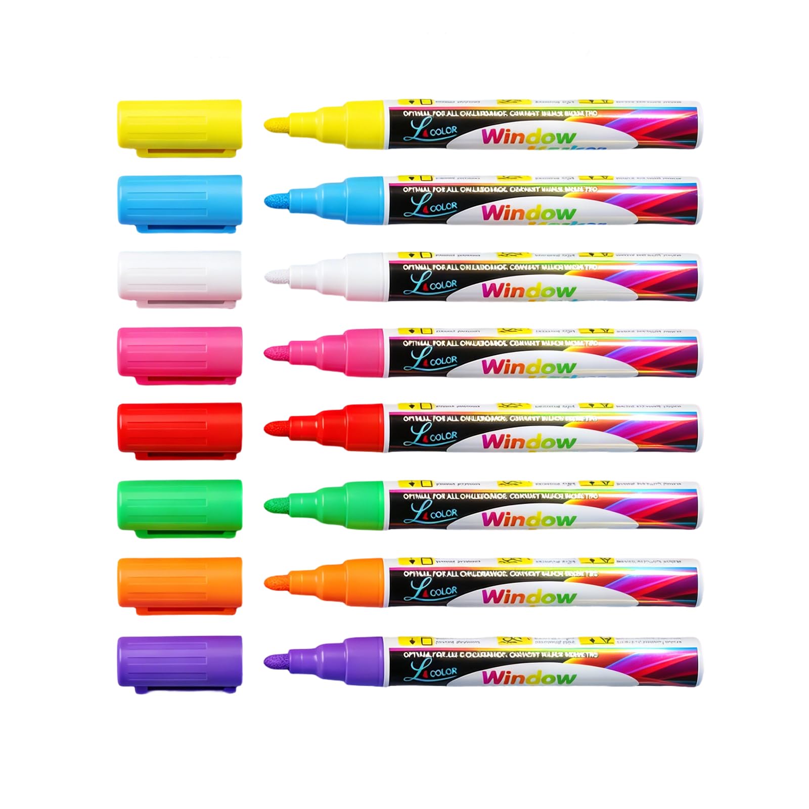 8-pak markerów kredowych markerów do wycierania na sucho 6 mm odwracalne markery punktowe i dłutowe, fluorescencyjne markery do tablicy menu LED, tablicy bistro, rysunku reklamowego, POP klasa artystyczna, tablica suchościeralna